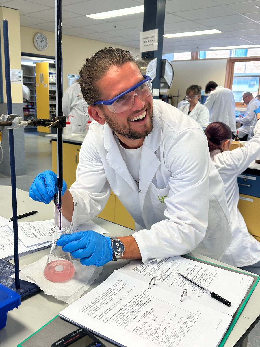 Kieran in laboratory setting