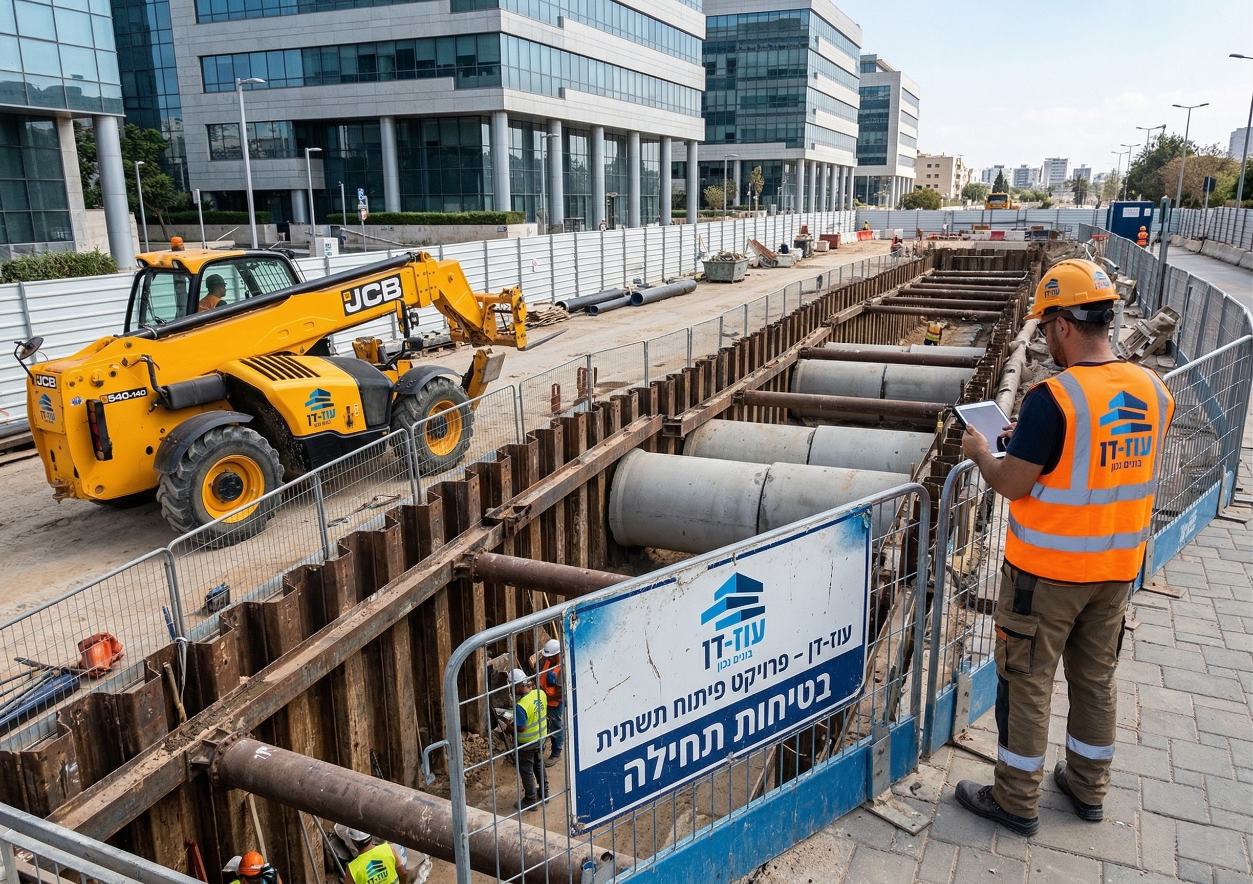 תחום פעילות: תשתיות — תשתיות ביוב, מים וחשמל כולל חדרי משאבות, חדרי טרנספורמציה ומערכות.