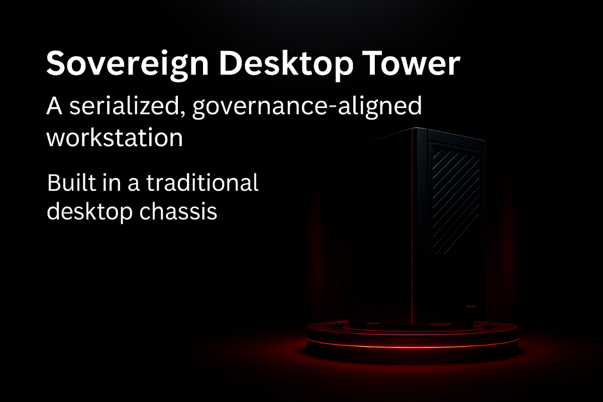 Sovereign Desktop Tower — serialized workstation architecture