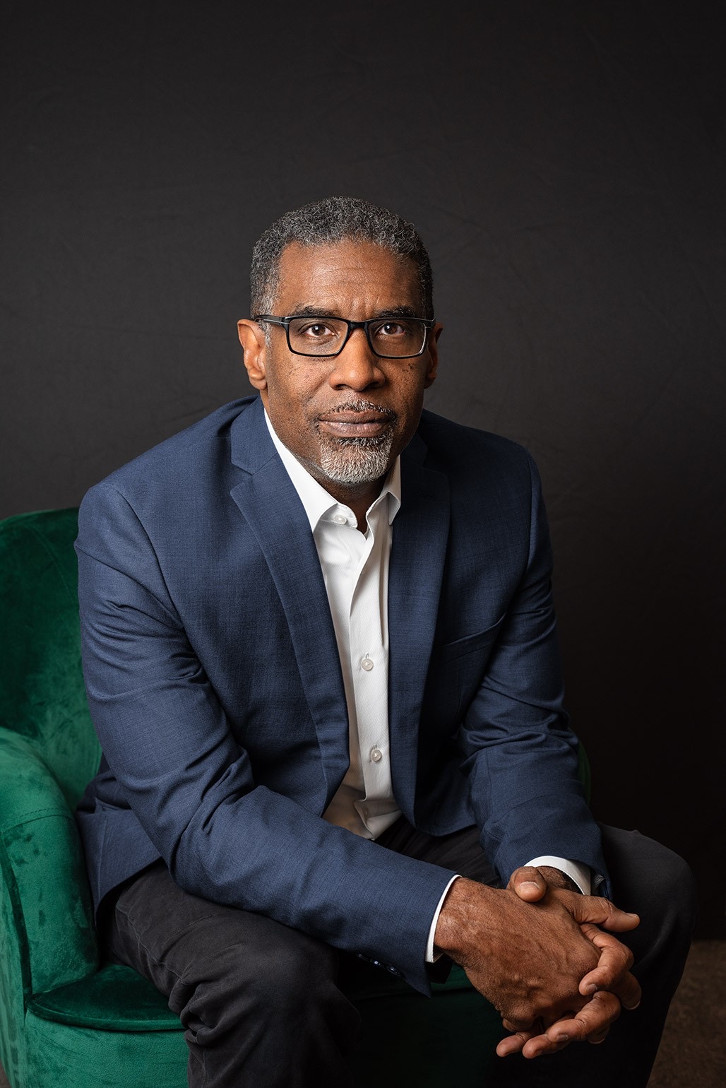 Professional adjuster with client