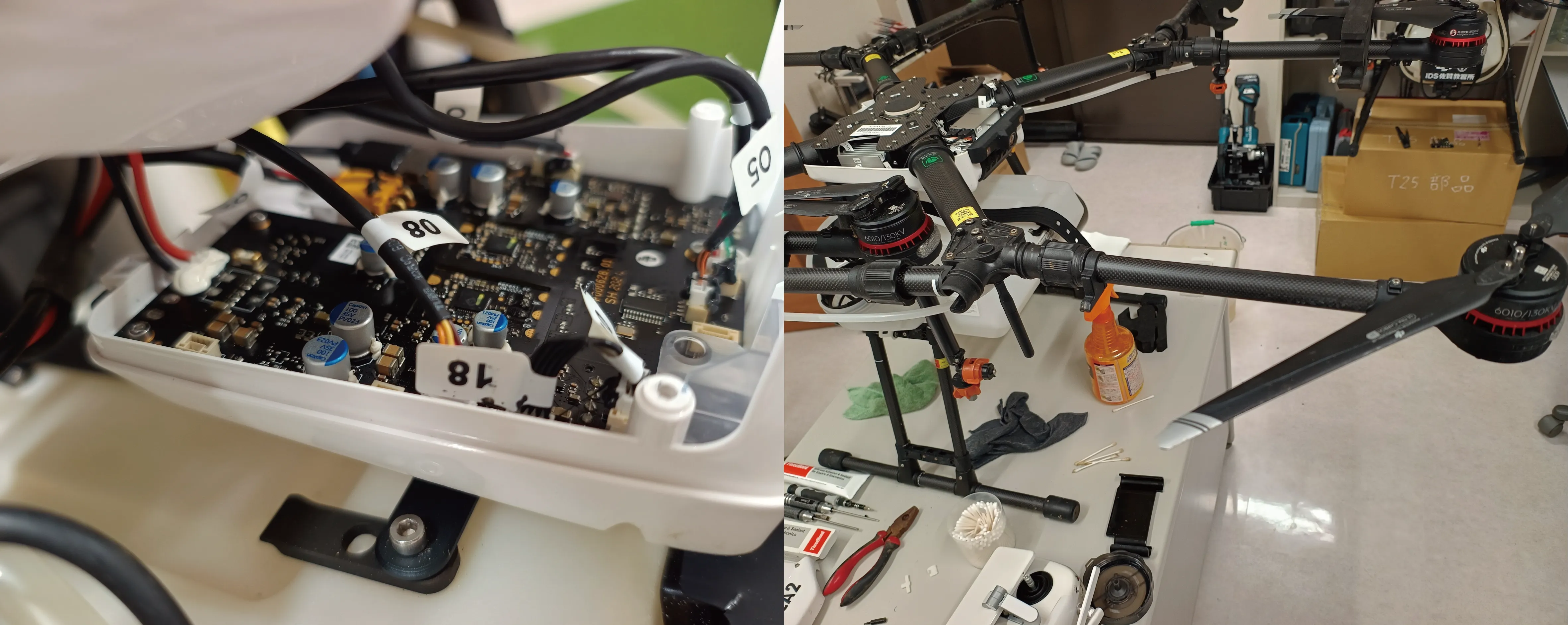 ドローン整備の様子