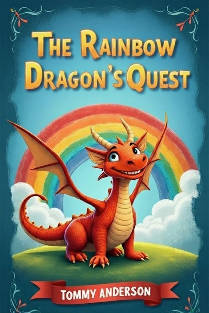 The Rainbow Dragon's Quest book cover by Sarah Mitchell - Media Press Gallery success story