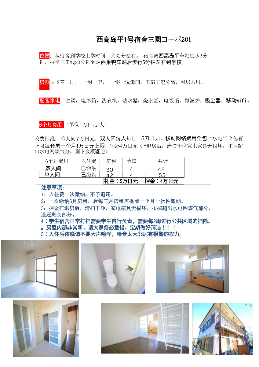 西高島平 1号宿舎 三園コーポ201