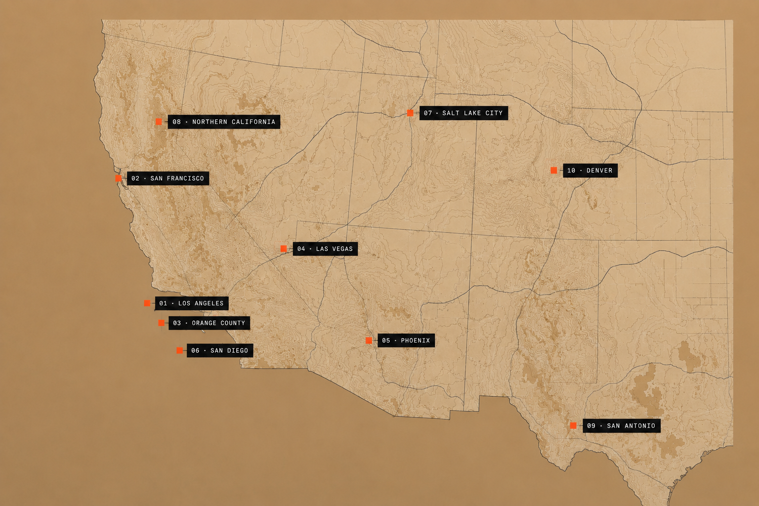 West Coast coverage map