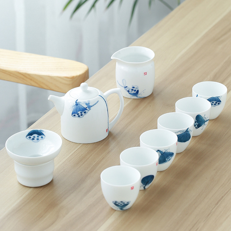 Bộ Ấm Chén Sứ Liên Hoa