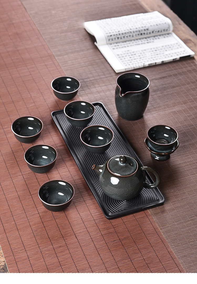 Bộ Ấm Chén Men Long Tuyền Quan Diêu