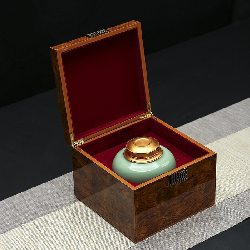 HŨ ĐỰNG TRÀ KÈM HỘP ĐỰNG GỖ