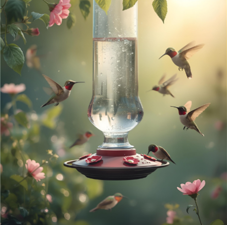 Hummingbird at feeder