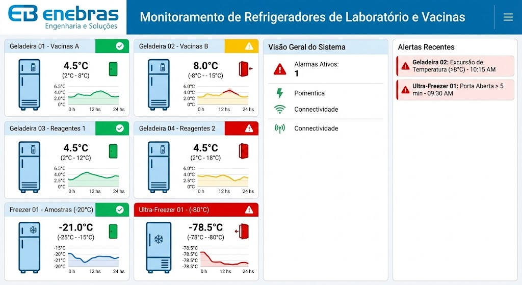 Monitoramento de Refrigeradores de Laboratório e Vacinas