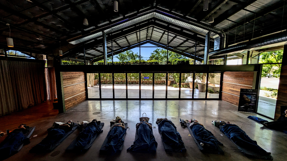 Wellness hub with group vibroacoustic therapy session