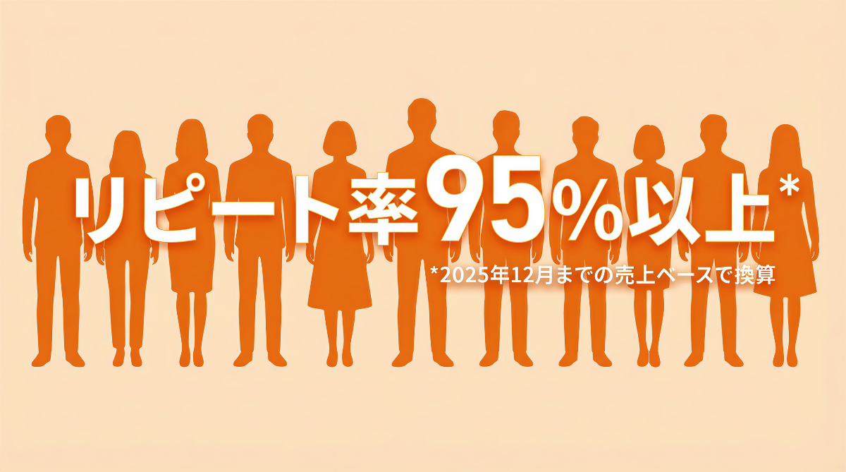 リピート率95%以上