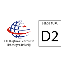 T.C. Ulaştırma Denizcilik ve Haberleşme Bakanlığı D2 Belgesi