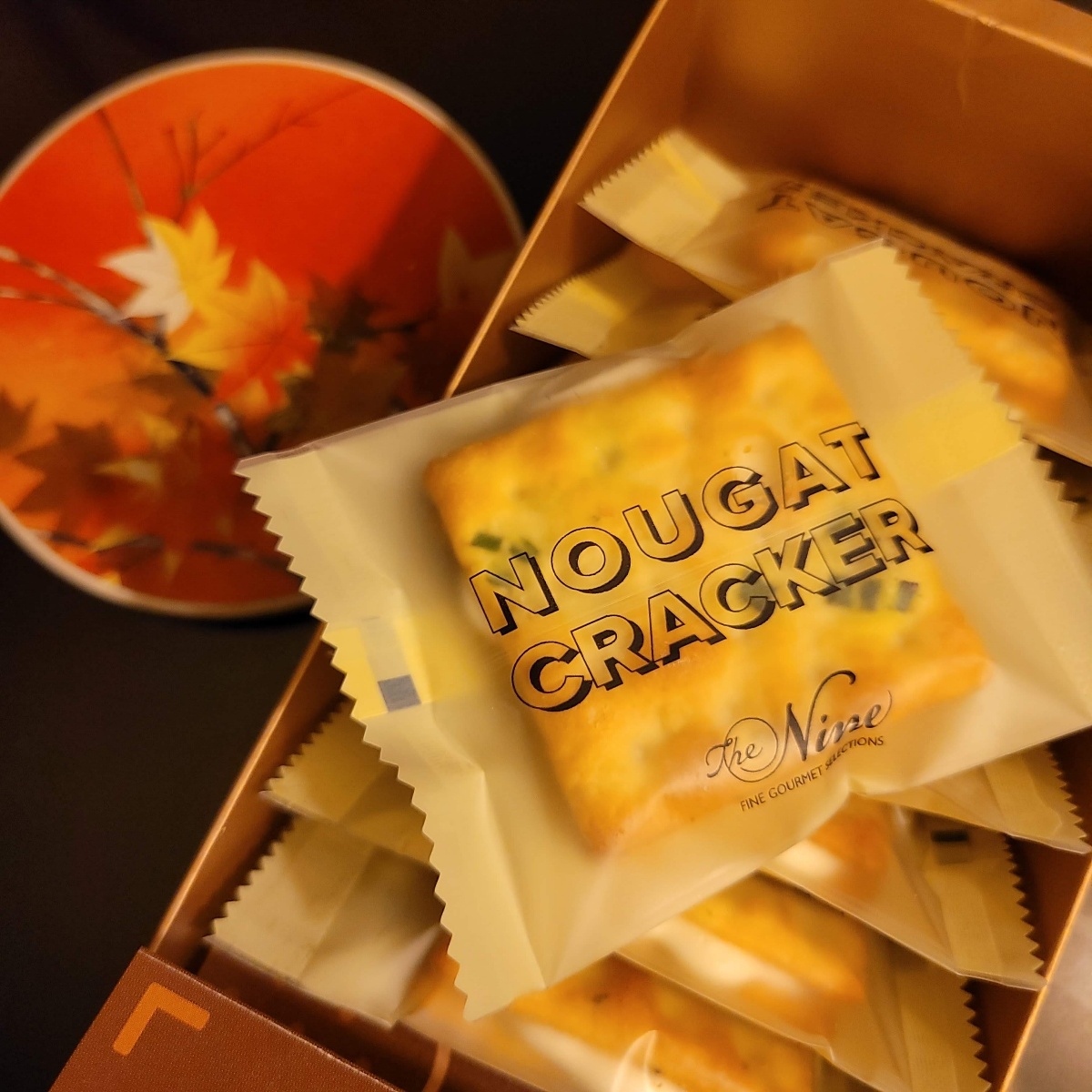Okura Nougat gift box with UV-branded packaging - bespoke corporate gifting confection for executive brand diplomacy