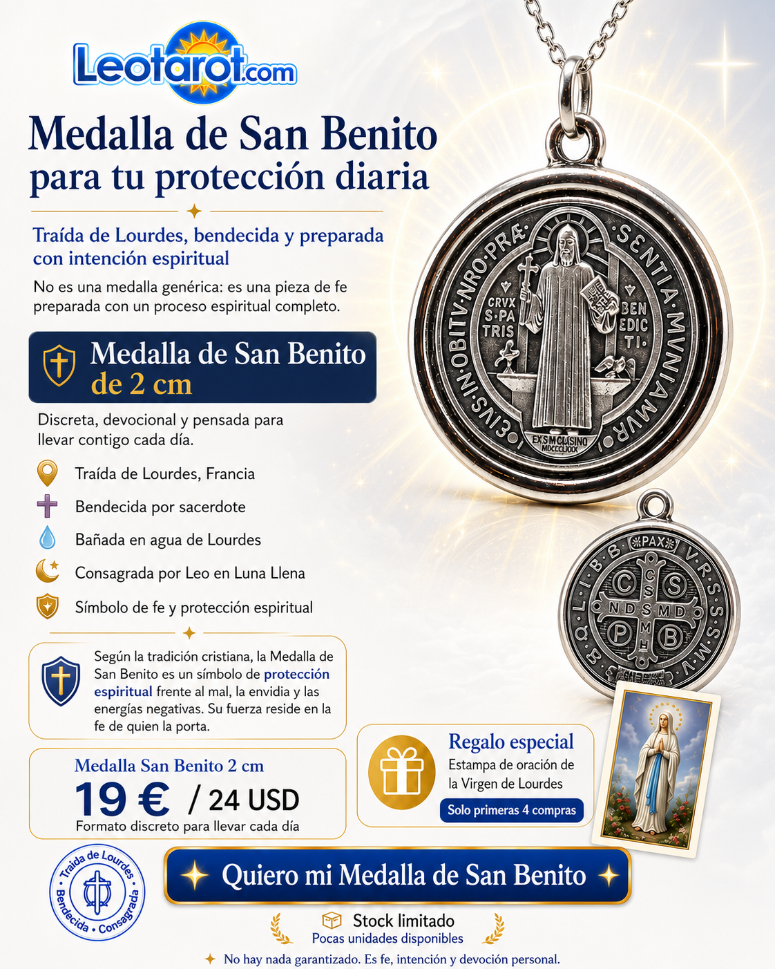Medalla San Benito 2 cm — imagen 1