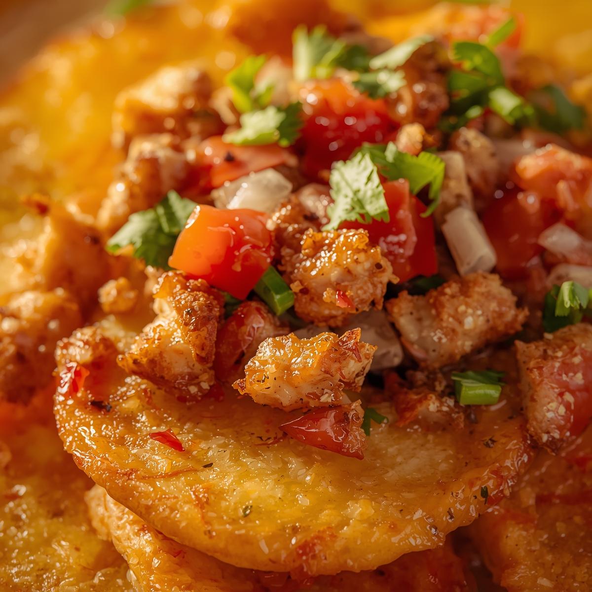 Tostones con Chicharrón (x 4u.)