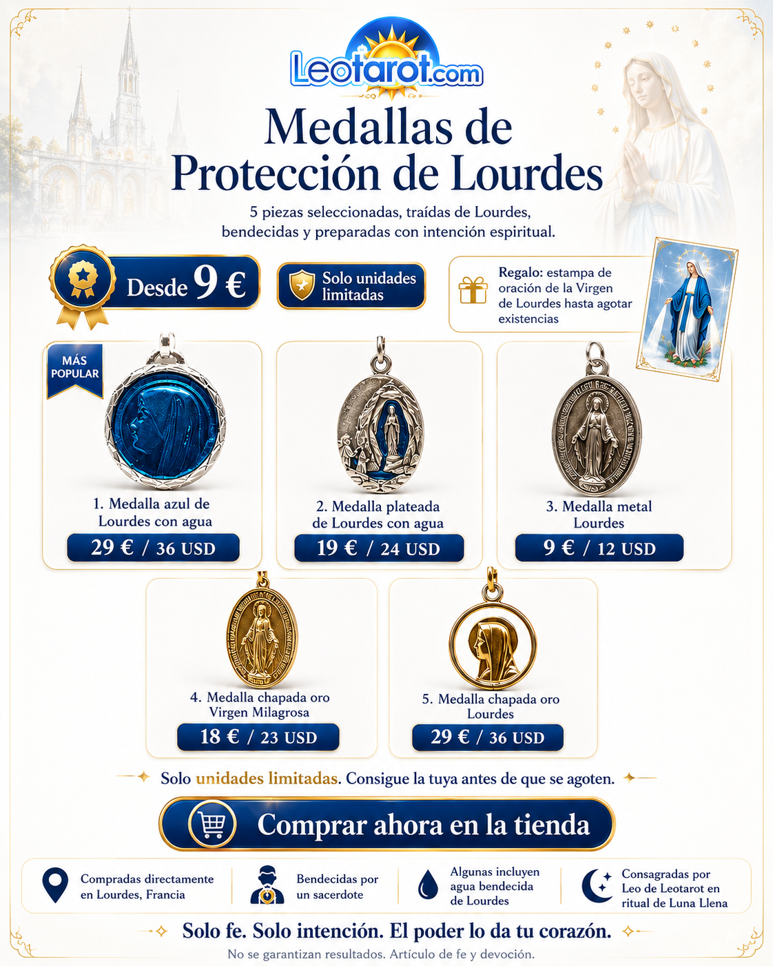 Medallas de Lourdes