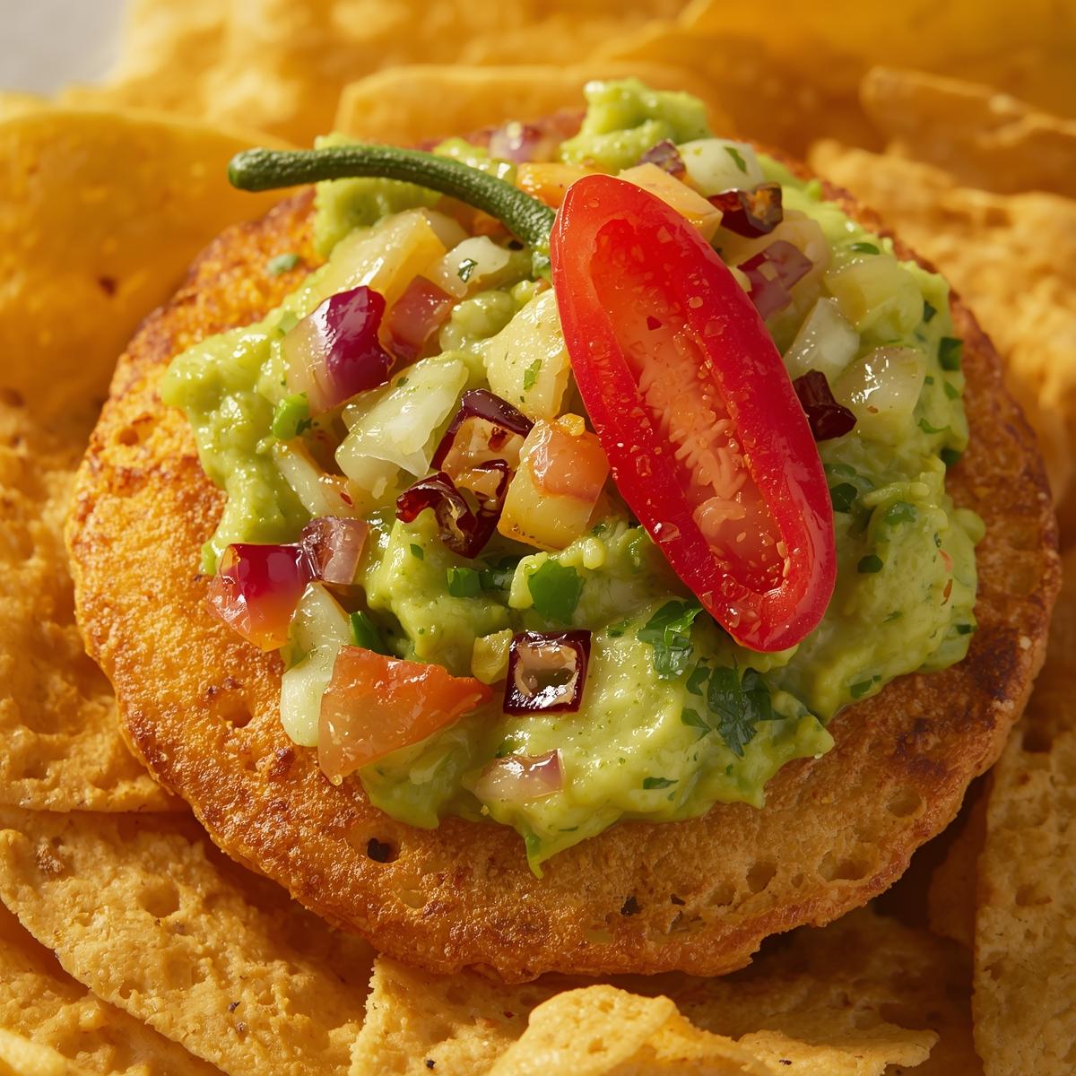 Tostones con Guacamole y Ají (x 6u.)