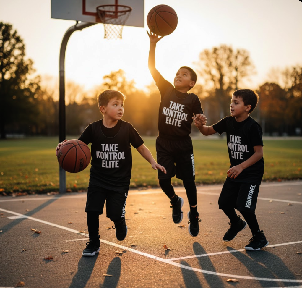 Team wearing merchandise