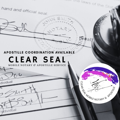 Mobile notary meeting with clients in Atlanta office