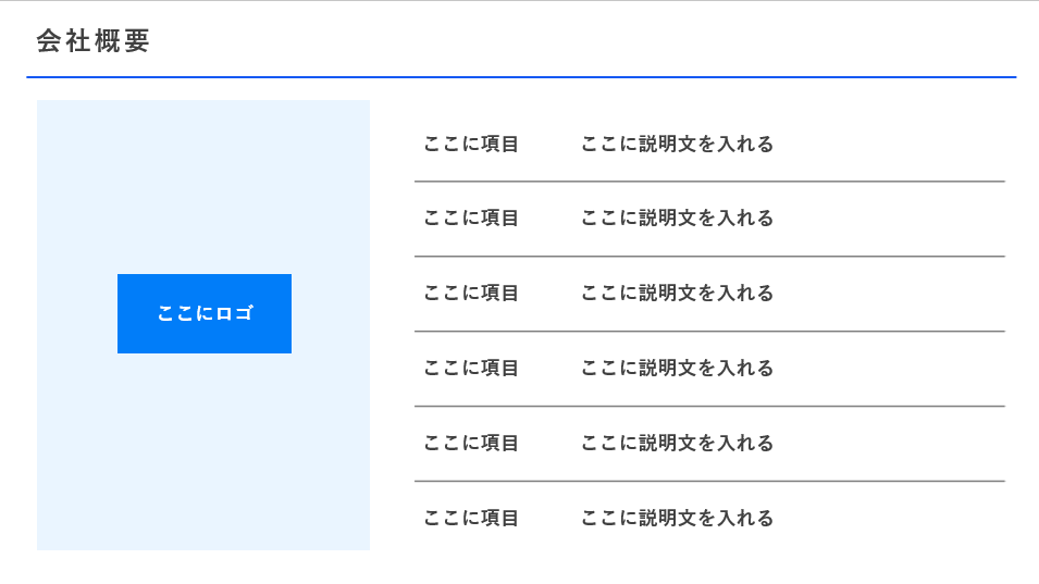 会社概要テンプレート