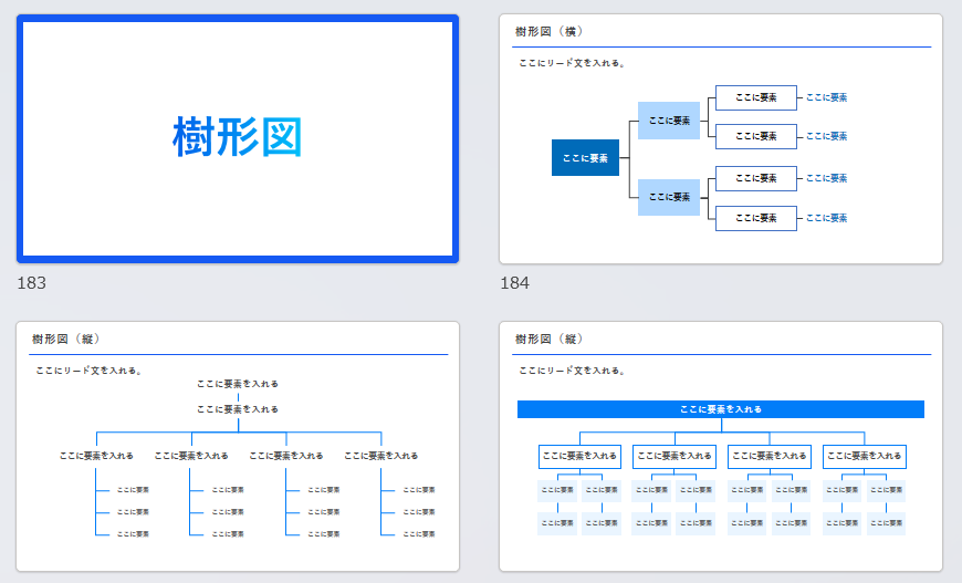 樹形図テンプレートプレビュー