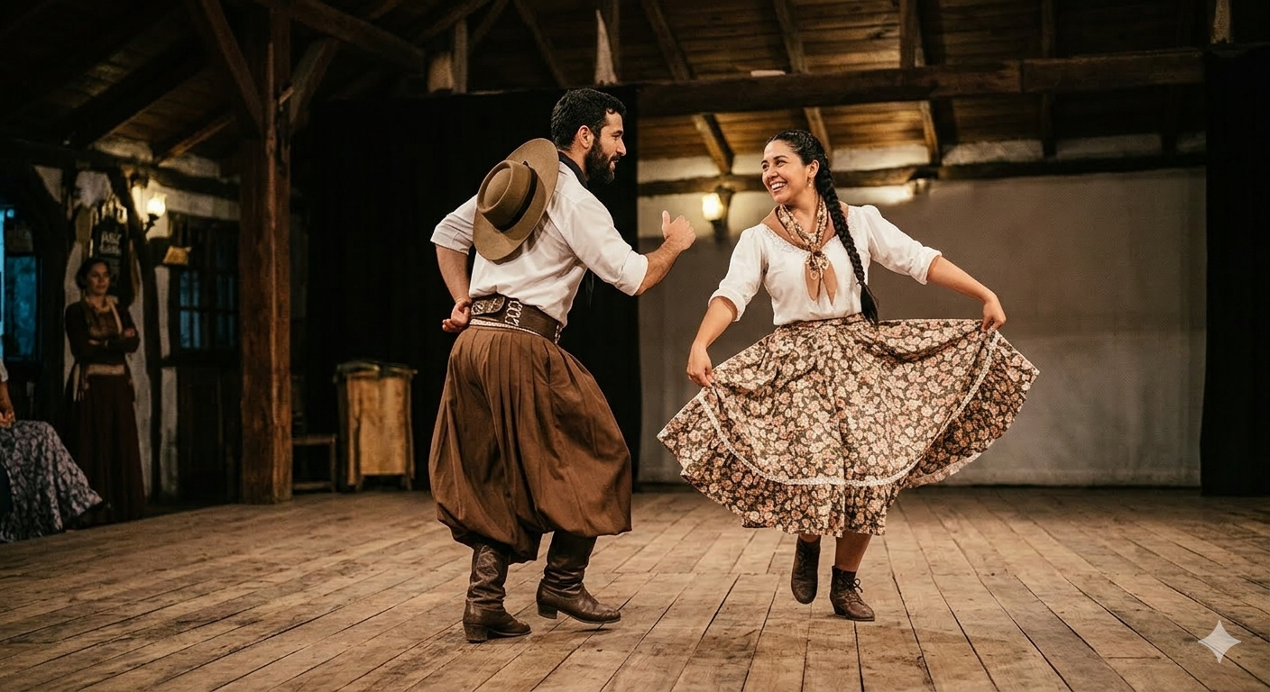 Detalle de pasos de malambo