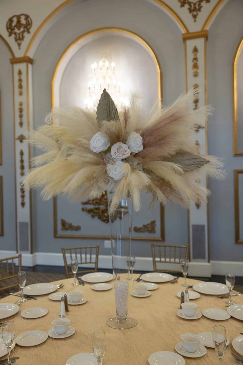 Pampas on Pilsner Vase