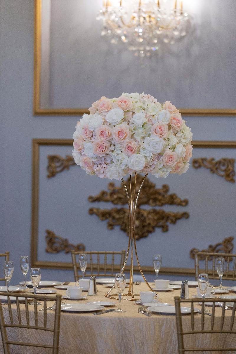 White and Blush Hydrangea and Rose