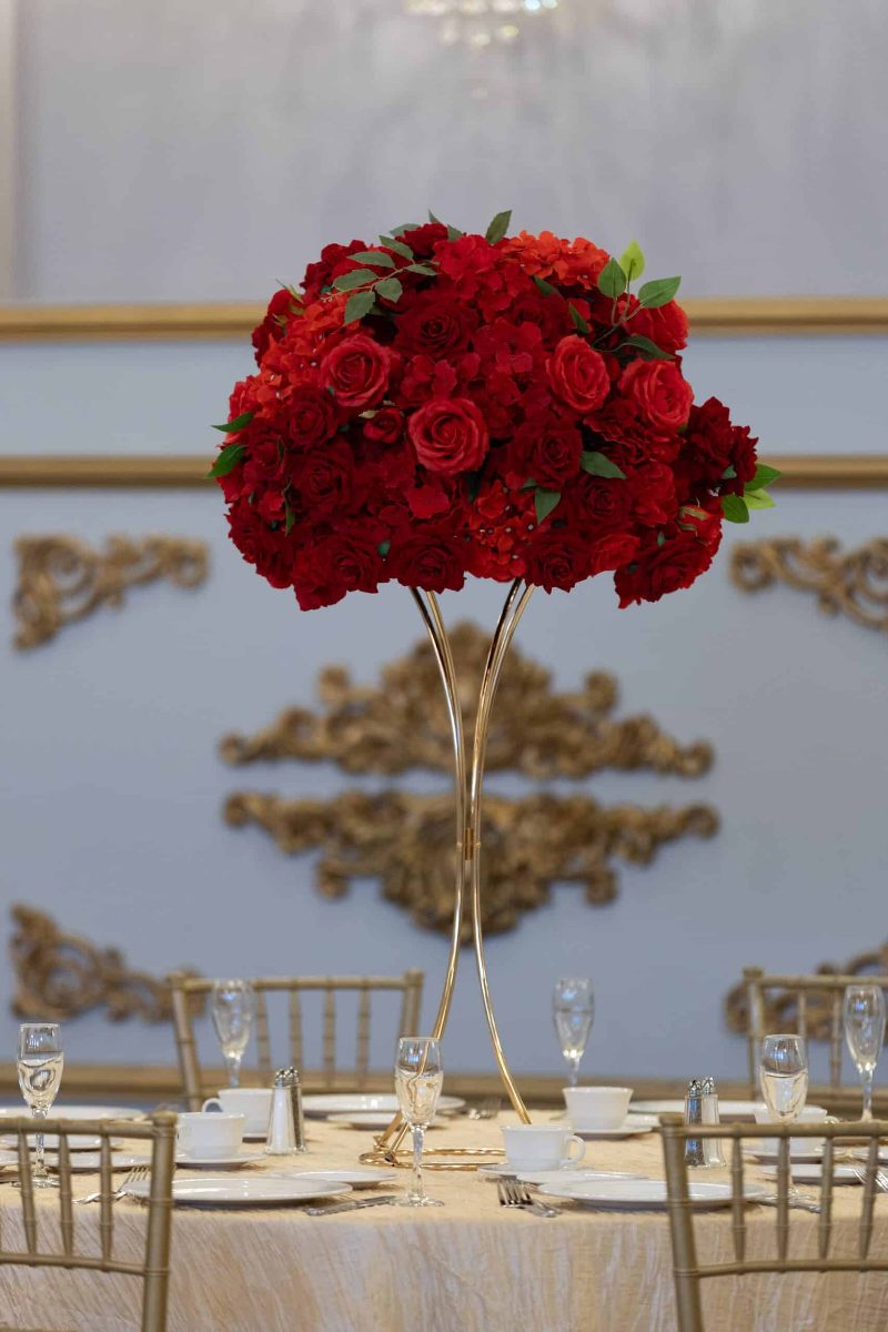 Red Hydrangea and Rose