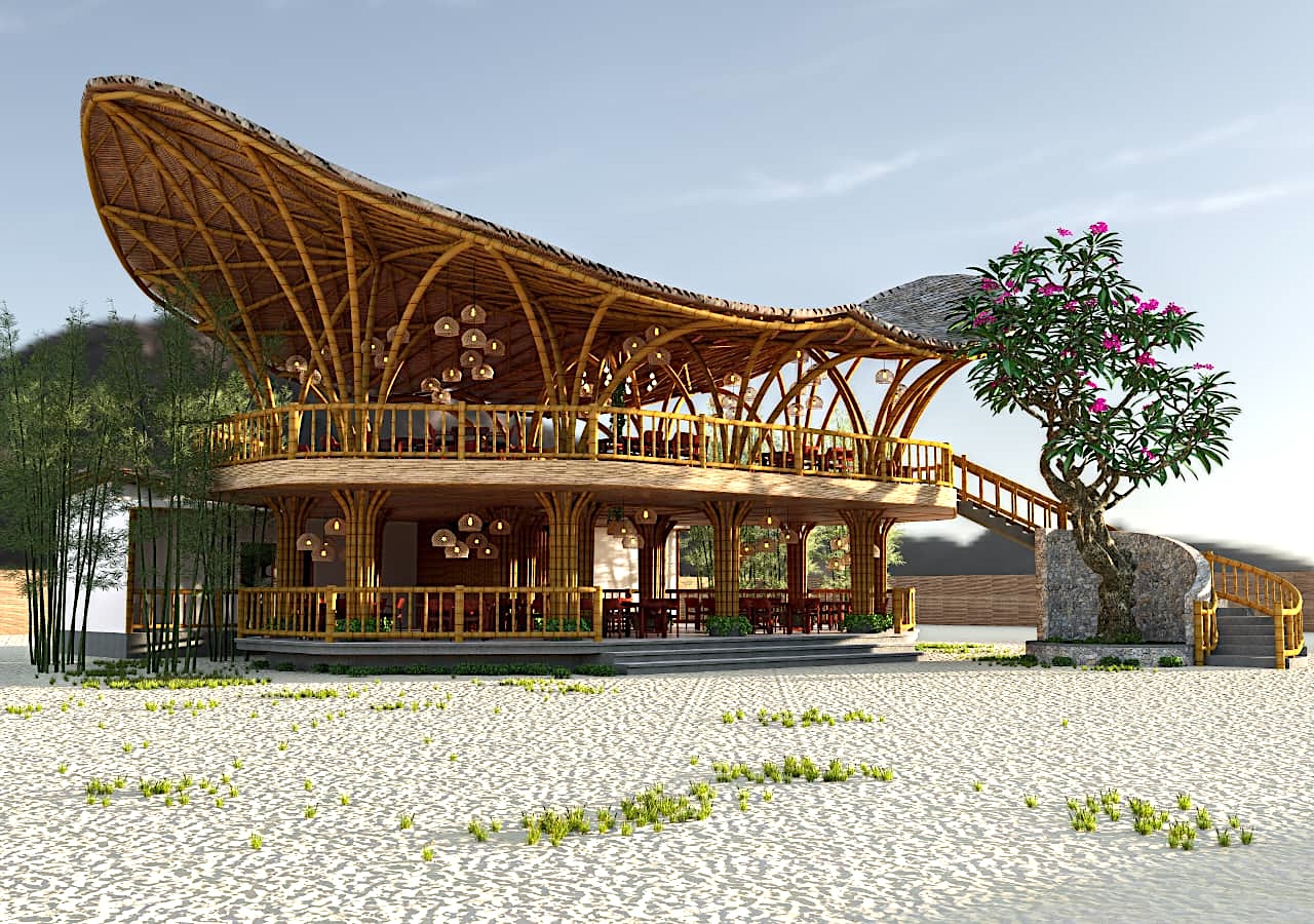 バンブーレストラン建設が開始されました