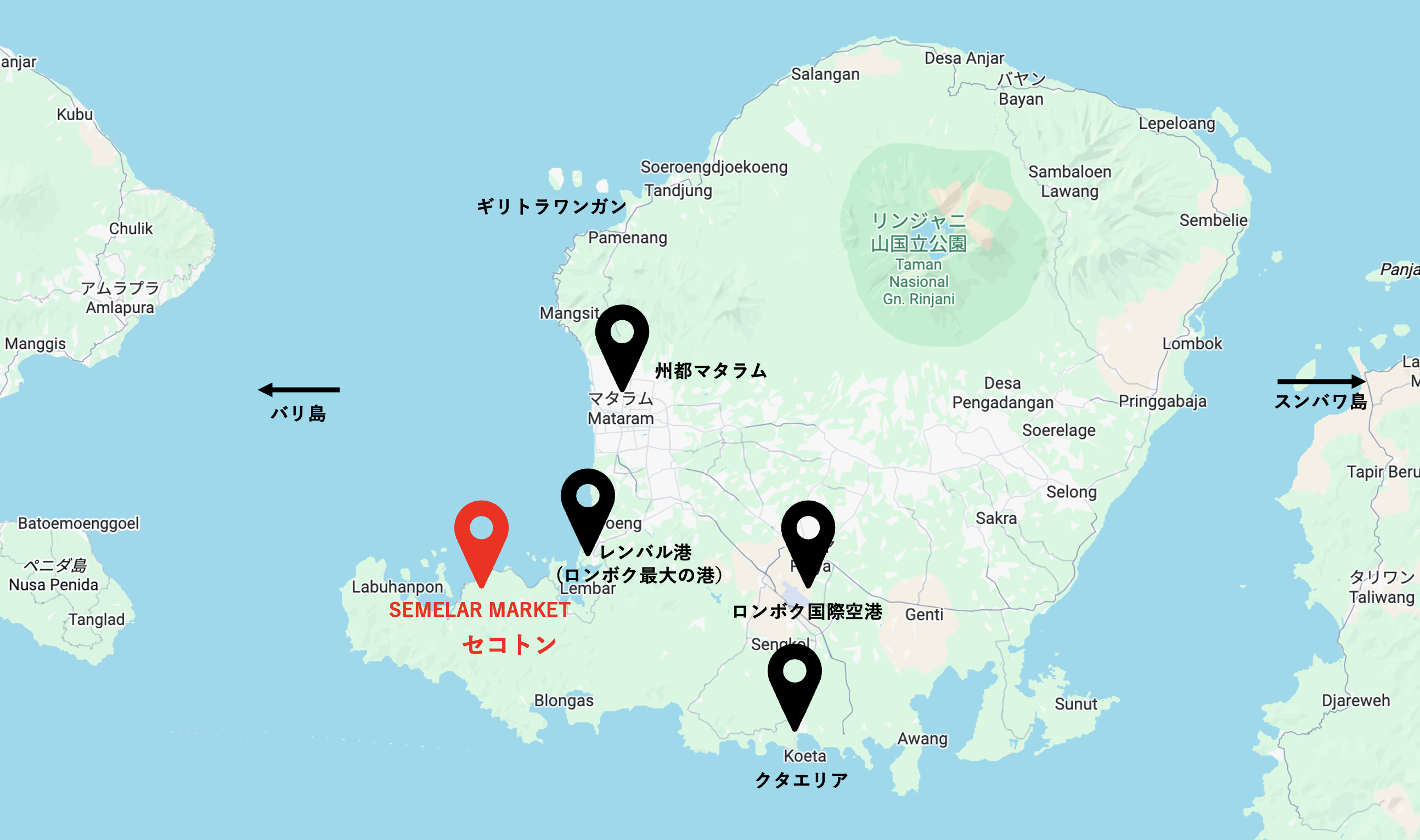 ロンボク島マップ