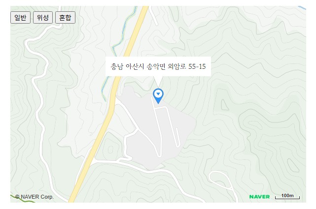 아산메모리얼파크 위치 지도 - 충남 아산시 송악면 외암로 55-15