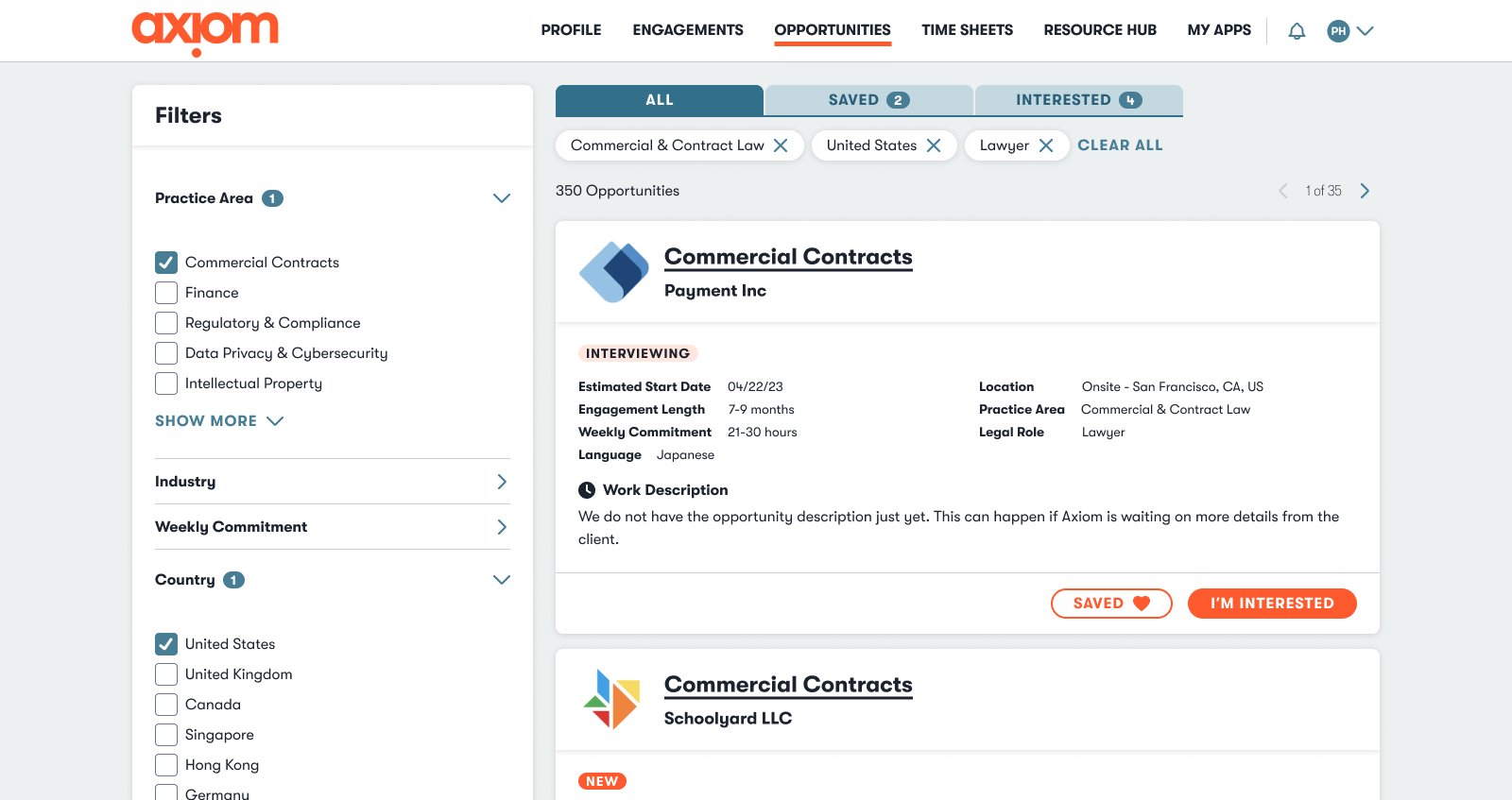 Opportunity Feed Card