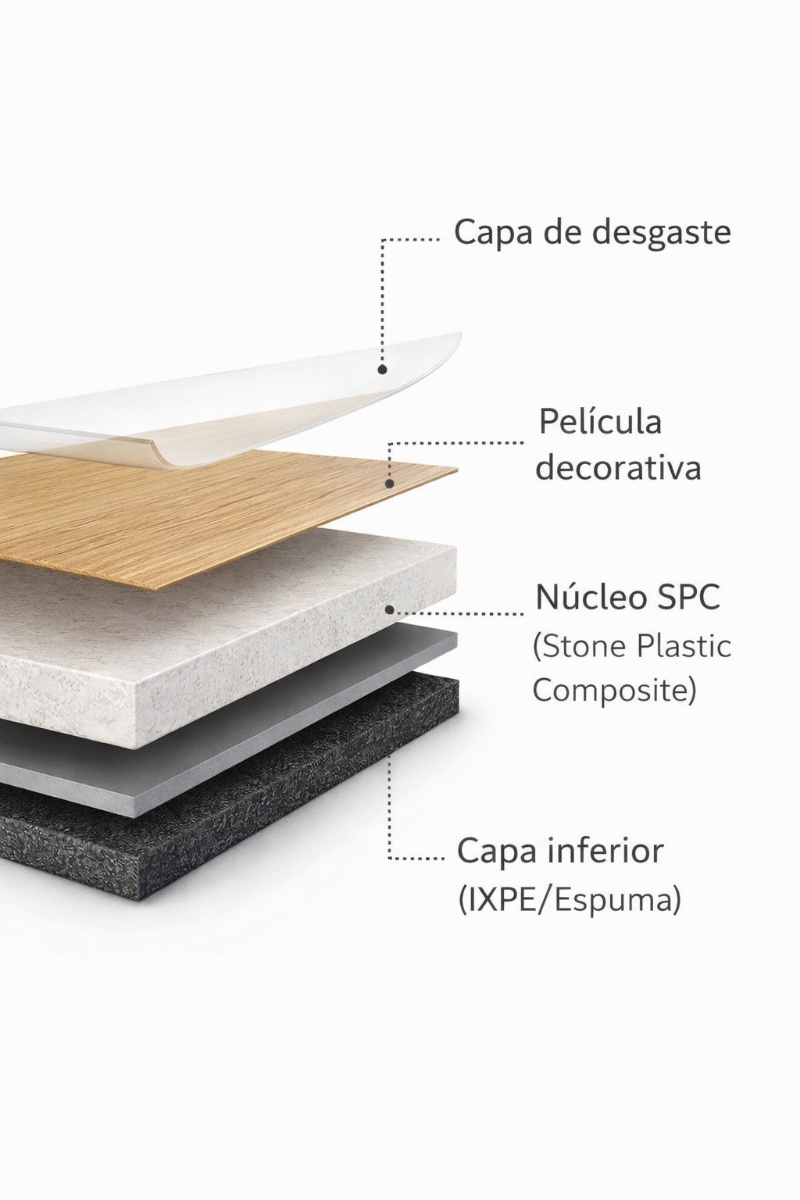 Capas del parquet vinílico SPC