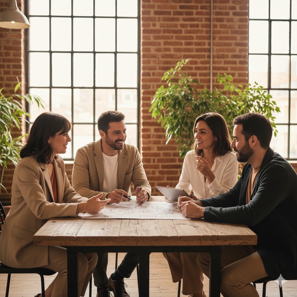 Equipo VIVA trabajando con calma