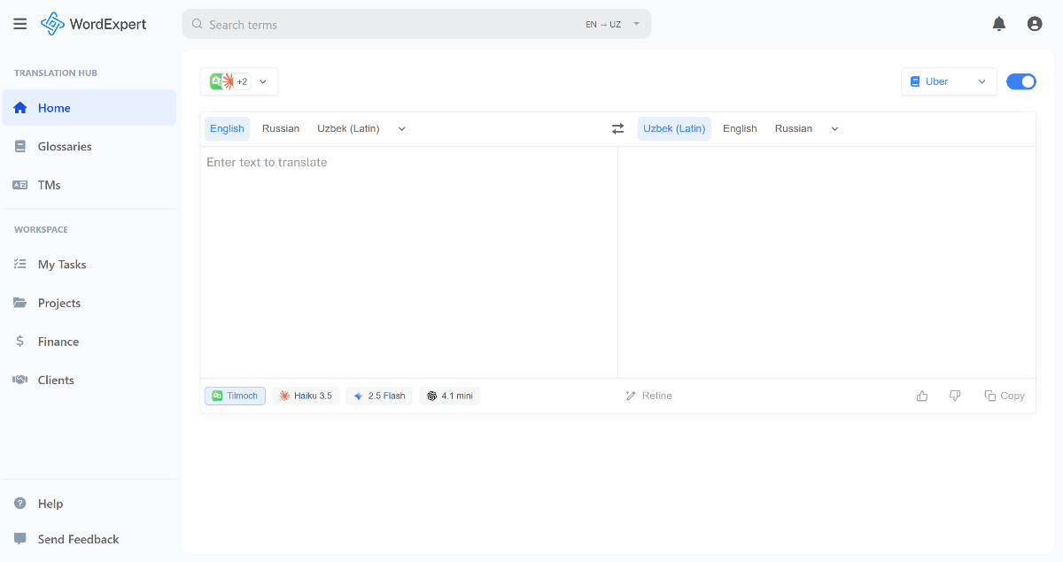 WordExpert Translation Interface