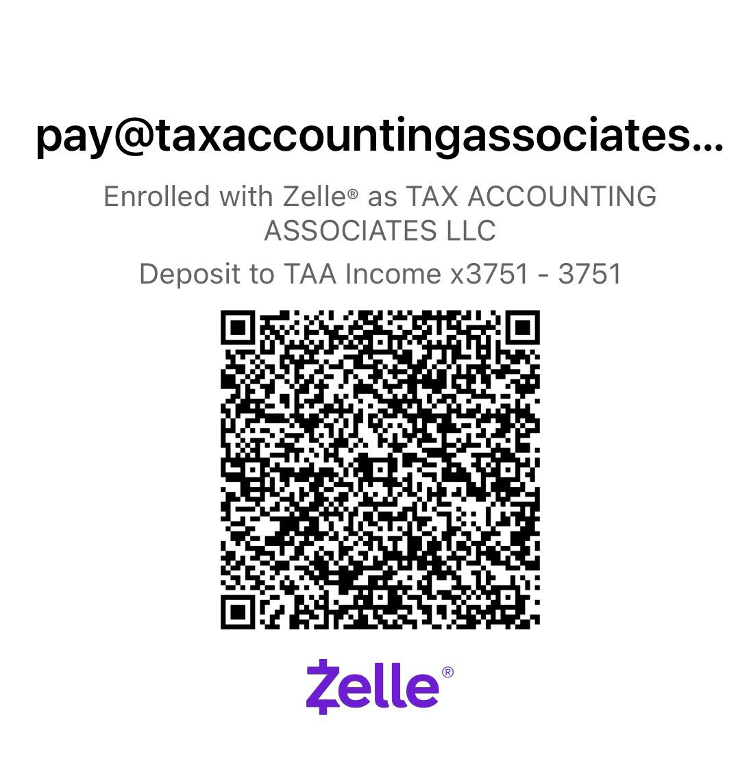 Zelle QR Code – Tax Accounting Associates LLC