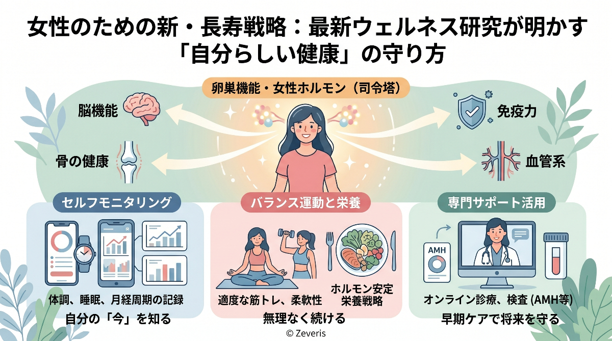女性のための新・長寿戦略:最新ウェルネス研究が明かす「自分らしい健康」の守り方