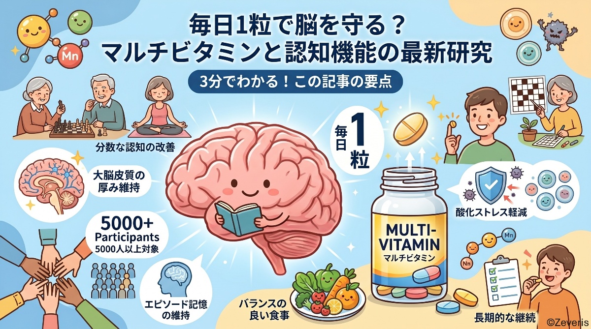 毎日1粒で脳を守る?マルチビタミンと認知機能の最新研究