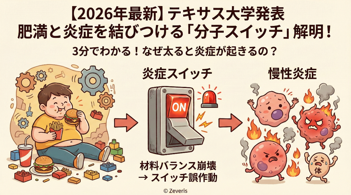 【2026年最新】テキサス大学サウスウェスタン医学センター発表:肥満と炎症を結びつける「分子スイッチ」を解明