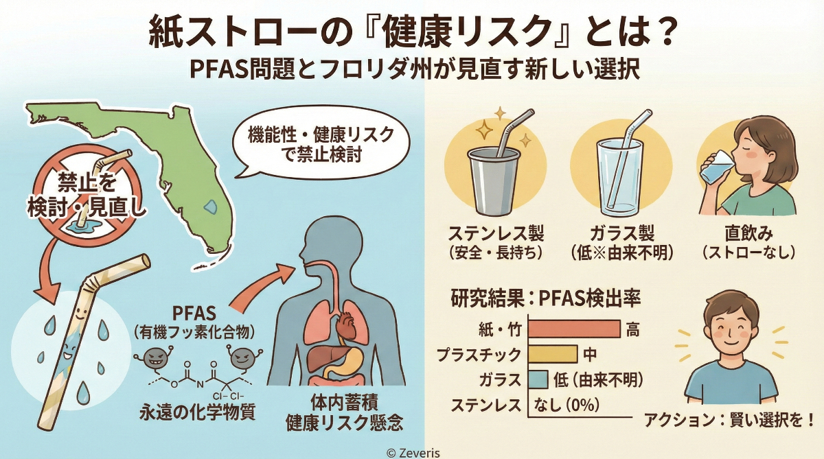 紙ストローの『健康リスク』とは? PFAS問題とフロリダ州が見直す新しい選択