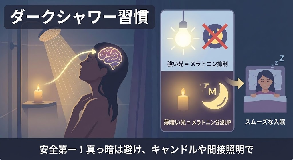 🚿【睡眠の新常識】なぜ「電気を消してシャワー」を浴びるのか?
