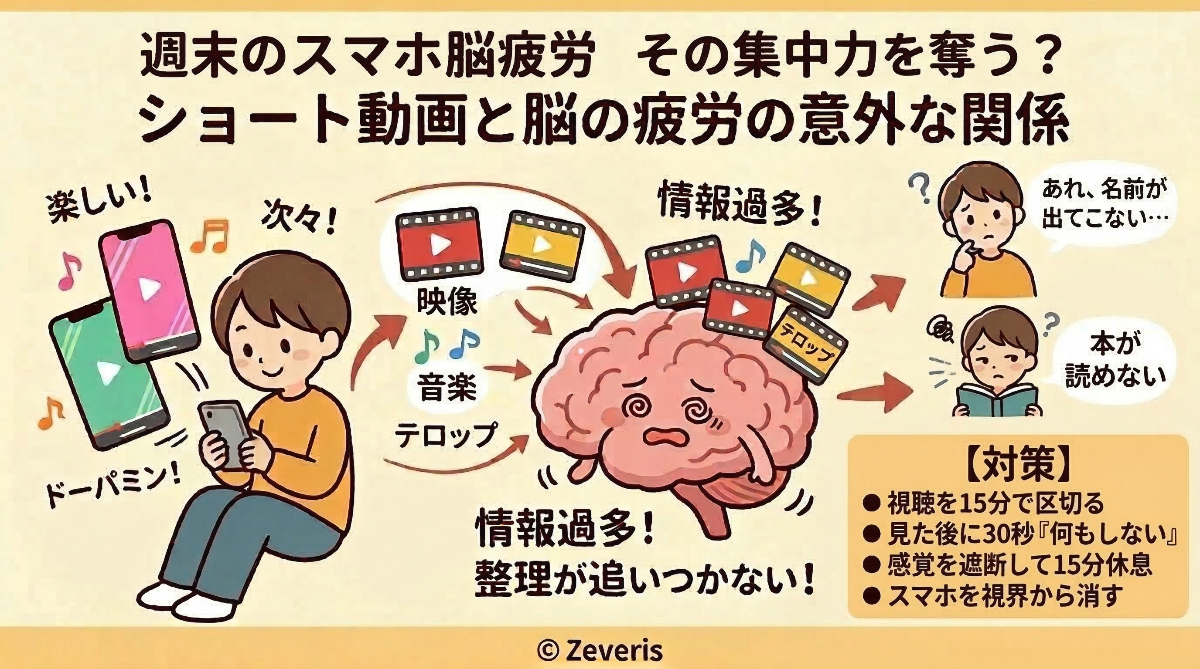 その「ついつい」が集中力を奪う?ショート動画と脳の疲労の関係