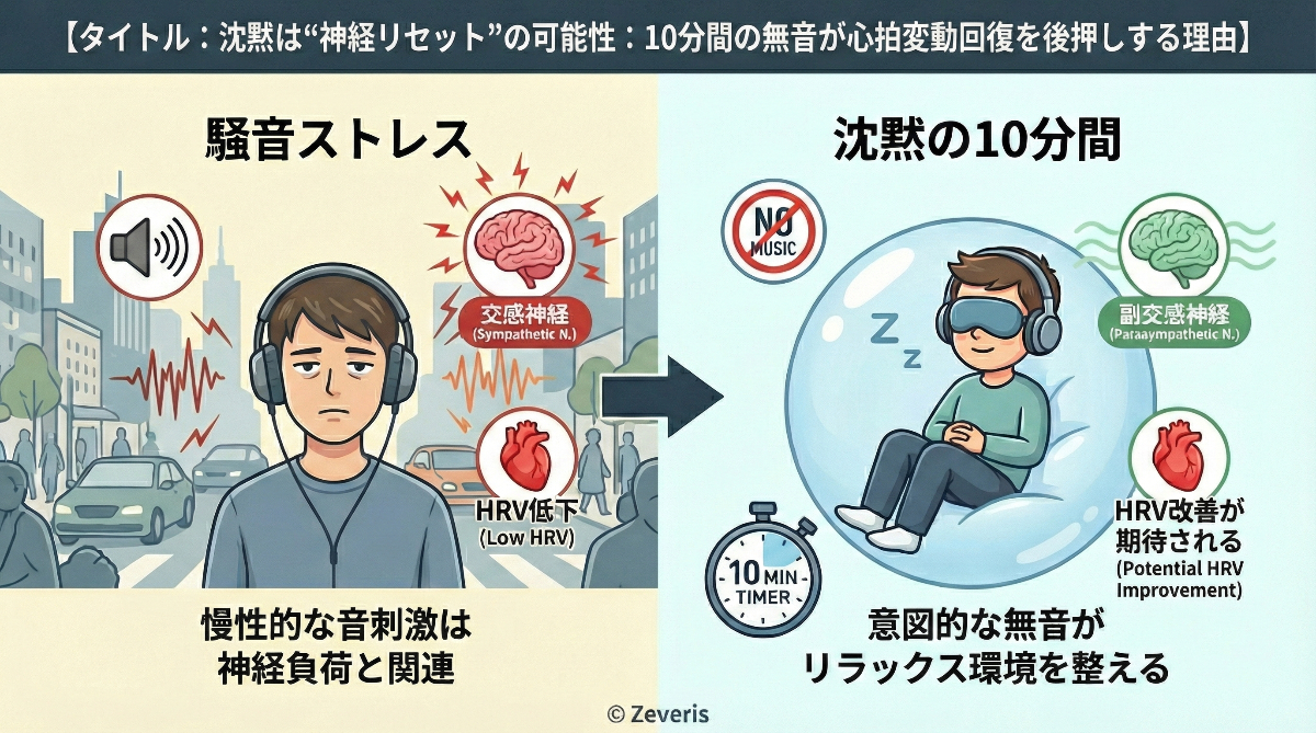 沈黙が神経リセットの可能性:10分間の無音が心拍変動の回復を後押しする理由
