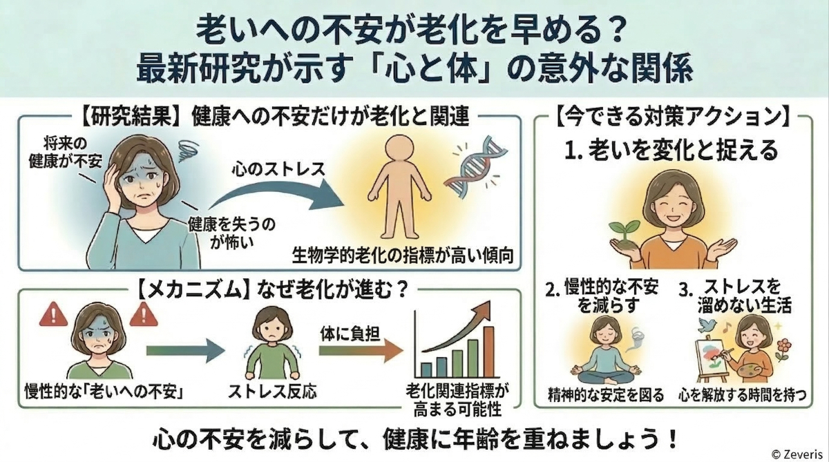 老いへの不安が老化を早める?最新研究が示す「心と体」の関係