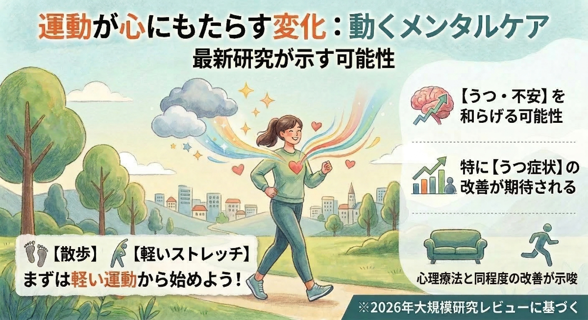 運動が心にもたらす変化:最新研究が示す「動くメンタルケア」の効果