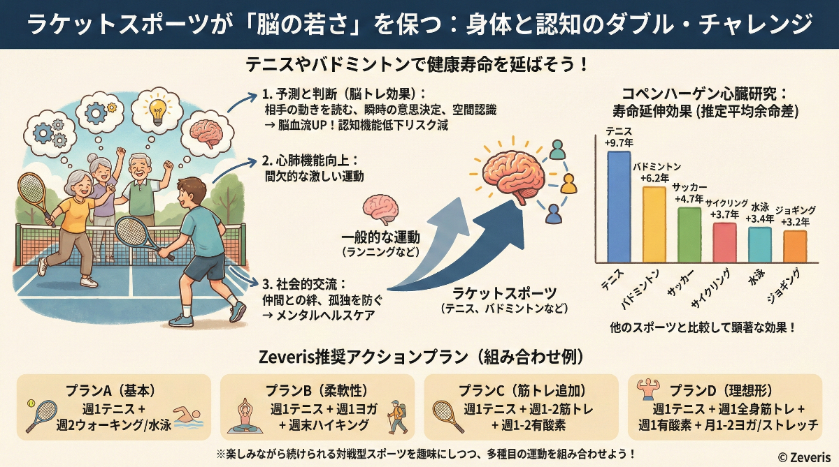 ラケットスポーツが「脳の若さ」を保つ:身体と認知のダブル・チャレンジ
