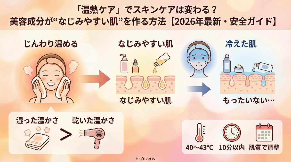 「温熱ケア」でスキンケアは変わる?美容成分が"なじみやすい肌"を作る方法【2026年最新・安全ガイド】