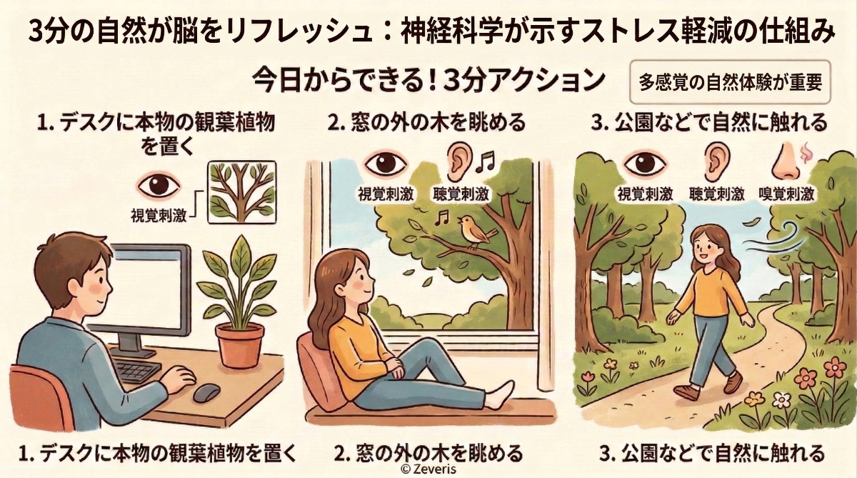 3分の自然が脳をリフレッシュ:神経科学が示すストレス軽減の仕組み