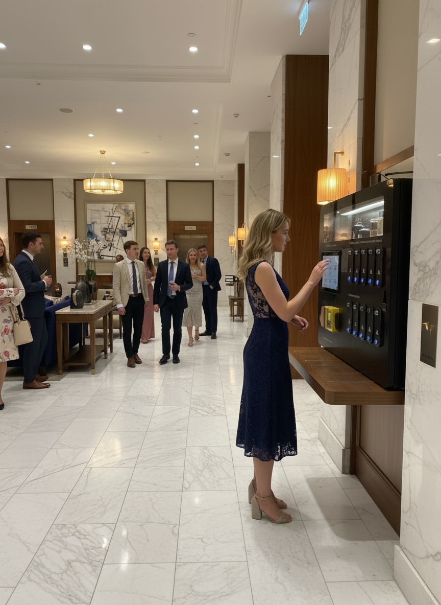 Meridian Hotel luxury vending machine installation